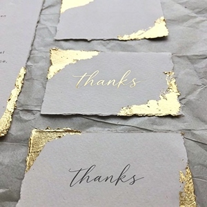 Cartes de remerciement personnalisées avec logo en feuille d'or pour vêtements, lettres d'invitation et cartes de vœux en papier - Product Image 3