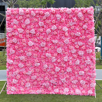 Panneau mural en soie à fleurs artificielles, vente directe d'usine rose, décoration florale pour la photographie de mariage, fête