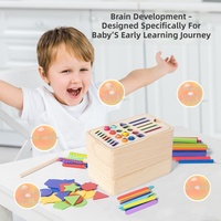 Juguete Sensorial Montessori de Madera para el Desarrollo de la Motricidad Fina, Juego de Clasificación y Emparejamiento de Colores para Niños Pequeños Unisex