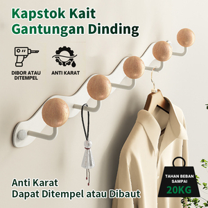 Pano.V Metal Clothes <b>Hook</b> <b>Rack</b> for Entryway or Doorway <b>Wall</b>-Mounted and No-Drill Installation for Living Room - Product Image 2