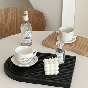 Nordic Wavy Wooden <b>Tray</b> Irregular Shape Solid Color Decorative <b>Trays</b> For Home Decoration - Product Image 3