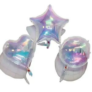 JYAO balon bintang hologram warna-warni untuk dekorasi pesta pernikahan