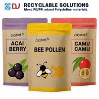 Bolsa Doypack Personalizada con Textura Kraft, Cierre de Presión, para Polen de Abeja, Bayas de Açaí, Camu Camu, Superalimentos