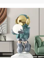 Ev heykel çocuk fiberglas Spaceman heykel heykeli heykel astronot süsler Spaceman heykeli