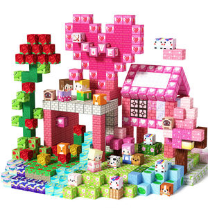 Mini mundo educativo para niños, bloques de construcción magnéticos, juguete de imán cuadrado, modelo de montaje, juegos de plástico - Product Image 1