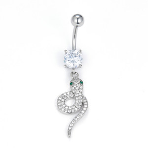 Forma di <span class=keywords><strong>serpente</strong></span> in acciaio inox Sexy ventre <span class=keywords><strong>ombelico</strong></span> anelli di titanio per il corpo gioielli per il matrimonio o il fidanzamento delle donne - Product Image 4