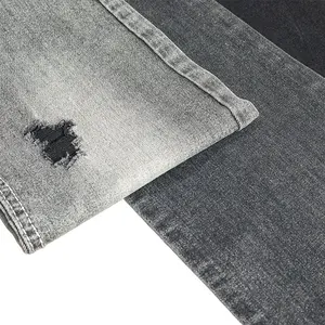 7.2 Oz 16S Black Mercerizing Denim Fabric 70% C 28%P 2% Spandex Mercerized Denim Fabric