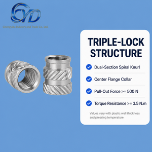 Shengwei SIN-<span class=keywords><strong>0204</strong></span> M3 Clase 4 Tuerca de inserción de latón de acabado liso para termofusión, cuerpo redondo, rosca derecha, diámetro del orificio de 3 mm - Product Image 2