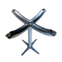 Piétement de table en aluminium moulé |   Support de table 4 étoiles avec bloc de poids |   Gris foncé enduit pour restaurant bistro