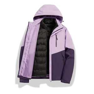 เสื้อแจ็คเก็ตกันลมสำหรับผู้หญิงแบบ 3 in 1 พร้อมซับในขนเป็ดถอดได้ เสื้อแจ็คเก็ตสำหรับทำงาน ป้องกันความหนาวเย็น กันน้ำ - Product Image 3