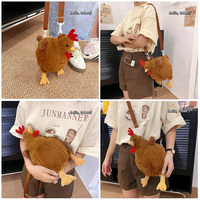 Tiktok vente chaude poulet sac en peluche dessin animé animal sac à bandoulière en peluche sac à dos en peluche personnalisé