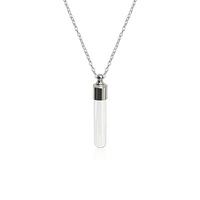 Mini flacon à vœux en acier titane, ouvrable par vis, collier pendentif petit flacon pour cheveux de bébé, flacon en verre pour cinabre