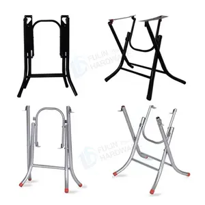 High weight capacity different sizes bent metal folding table steel tube legs