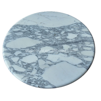 Table basse ronde luxueuse et sophistiquée en marbre blanc naturel pour maisons, hôtels, jardins et villas