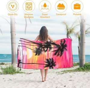 Telo da mare in microfibra Double face rosa tramonto ad asciugatura rapida e morbido assorbente senza sabbia per nuotare con un Design sottile al mare - Product Image 4