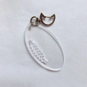 Acrylic custom white transparent printed leaf shaped cute animated key chain pendant gift key holder brand Clear Acrylic