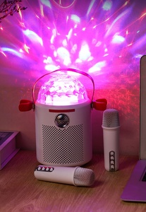 Enceinte karaoké Bluetooth portable avec deux micros sans fil, lumières <span class=keywords><strong>de</strong></span> scène et <span class=keywords><strong>changeur</strong></span> <span class=keywords><strong>de</strong></span> <span class=keywords><strong>voix</strong></span>, appels mains libres - Product Image 5
