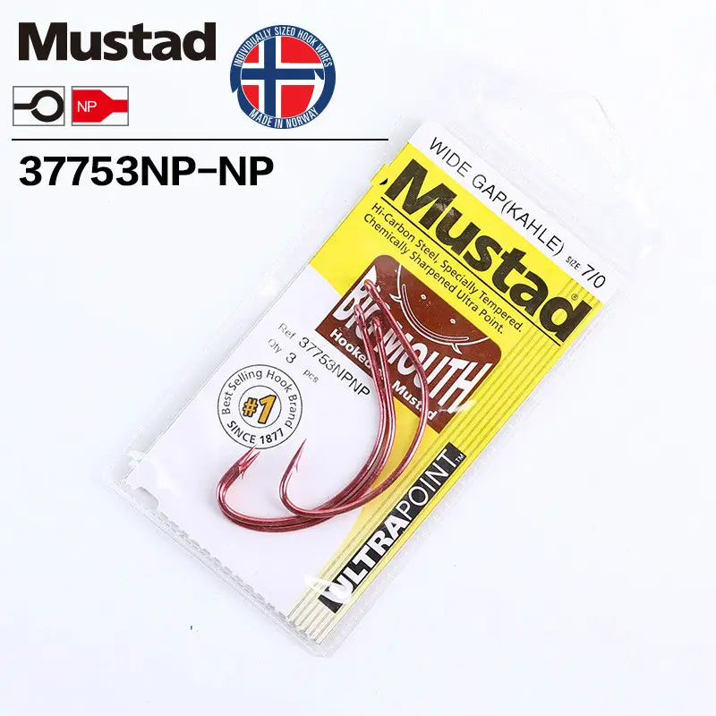 Mustad Noruega la amplia G ap KAHLE plantilla gancho cebos arenque de pesca del esturión ganchos 6 7/0 # 37753NP-NP