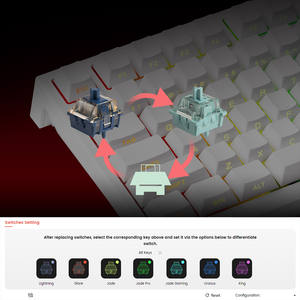 Clavier magnétique TAC75 HE - Noir et blanc RT 0,005 mm Compatible avec les commutateurs magnétiques courants Clavier à commutateurs magnétiques - Product Image 2