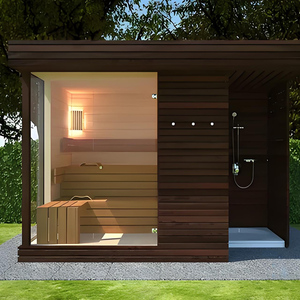 Nouvelle conception de sauna extérieur moderne en bois de cèdre rouge pour 4 personnes à <span class=keywords><strong>vendre</strong></span> - Product Image 2