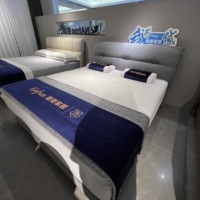 Lit flottant moderne sur mesure, revêtement en cuir véritable, lampe réglable et personnalisable, luminosité réglable, durable, respectueux de l'environnement