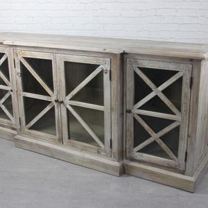 Mueble de Cocina Shabby Chic con Puertas de Rejilla, Gabinete de Almacenamiento de Madera Maciza en Oferta con Puerta - Product Image 3