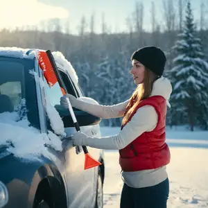 Ausziehbare Schneebürste abnehmbare Eiskratzer entnehmbarer langer Griff Winterreinigung Auto Schneebürstenentferner für Auto