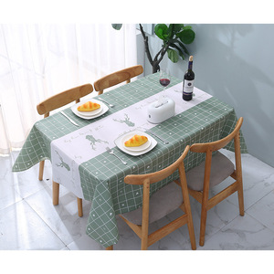 Printed Peva <b>Tablecloth</b> <b>Rectangle</b> Home Use Cute Animals Pattern Waterproof Oil Proof No Washing Required - Product Image 1