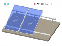 Braket Pemasangan Panel Surya dengan Kemiringan yang Dapat Disesuaikan, Kaki Depan Belakang, Aluminium Anodized, Sudah Terakit, Mudah Dipasang untuk Atap Datar ARTSIGN OEM/ODM