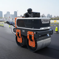 Prix d'usine – Mini-compacteur routier de 550 kg, rouleau compresseur d'asphalte à double tambour pour chantiers de construction, moteur diesel/essence