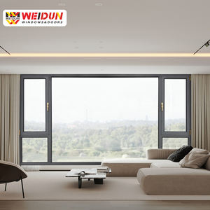 Fenêtres en bois d'aluminium cadre en aluminium à triple vitrage pour portes et fenêtres prix du battant - Product Image 2