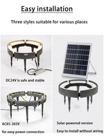 Lumière solaire circulaire en aluminium à LED pour arbre 48W/60W/72W Extérieur IP65 Étanche Jardin Paysage Palmier Spot Light