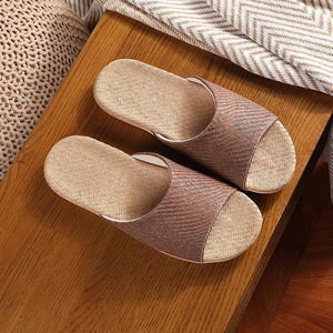 Nouvelles pantoufles d'intérieur tendance pour femmes, légères, en tissu <span class=keywords><strong>Lafi</strong></span> Grass, dessus en tissu, pantoufles d'été pour femmes, EVA antidérapant, respirant, recyclable - Product Image 3