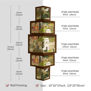 NGHỆ THUẬT góc tranh tường dọc theo phong cách <span class=keywords><strong>retro</strong></span> nghệ thuật trang trí phòng khách treo hai mặt lấy cảm hứng từ nghệ thuật trang trí - Product Image 6