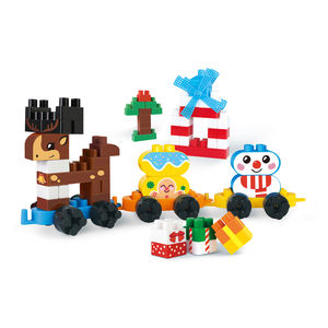 EW-bloques de construcción creativos diy para niños, juguete de ensamblaje de bloques de construcción de <span class=keywords><strong>tren</strong></span> de Navidad Elk, 82 Uds. - Product Image 2
