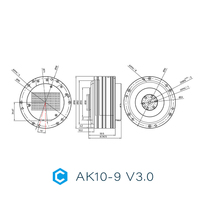 Actuador Robótico CubeMars AK10 9 V3, Motor Servo Integrado de Alta Densidad de Torque de 53 Nm para Articulaciones de Robots
