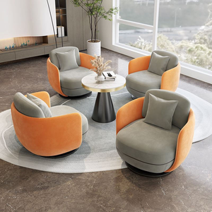 Divano singolo di lusso italiano Design moderno per soggiorno Hotel Lobby Business negoziazione ospedale girevole per il tempo libero sedia di velluto - Product Image 6