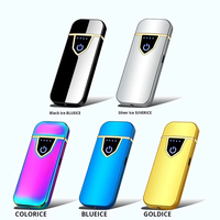 JX-A175 Briquet électronique en métal ultra-fin créatif avec recharge par USB par empreinte digitale, batterie incluse, écologique et portable