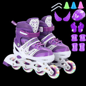 Set di <span class=keywords><strong>Pattini</strong></span> in Linea Sumax per Bambini, Comodi, Resistenti, Leggeri, con Ruote in PVC, <span class=keywords><strong>Pattini</strong></span> a Rotelle Rosa, Taglie S-M-L, <span class=keywords><strong>Moderni</strong></span> con Luci Lampeggianti - Product Image 2