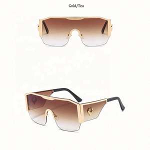 Gafas de Sol Cuadradas Extra Grandes con Lentes de Una Pieza, Estilo Punk, con Logotipo Personalizado Vintage, Protección UV400, para Hombre y Mujer - Product Image 5