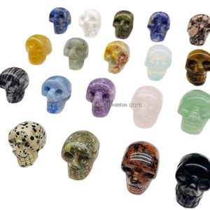 Commercio all'ingrosso 1 pollice di cristallo di quarzo naturale rocce per fai da te Feng Shui intaglio artigianato benessere gemme di guarigione Mini teschi animali - Product Image 2