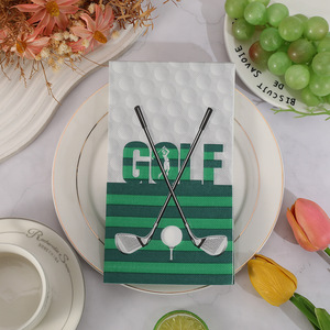 Golf Themed Paper Napkins 330mmx400mm Double Layer Printed For Party Use - Product Image 2
