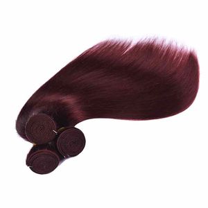 Colore 99j Rosso Estensioni Dei <span class=keywords><strong>Capelli</strong></span> Dritti Tessuto Dei <span class=keywords><strong>Capelli</strong></span> Umani Brasiliani 3 Bundles Rosso di Rame - Product Image 3