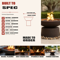 Table de foyer au propane en aluminium moulé durable, foyer extérieur résistant aux intempéries, chauffage de patio pour jardin, arrière-cour et réceptions barbecue