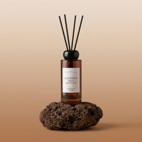 Diffuseur de parfum en verre ambré de luxe 200 ml, bouteille ronde longue et fine pour aromathérapie, pour parfum d'intérieur avec emballage en boîte noire