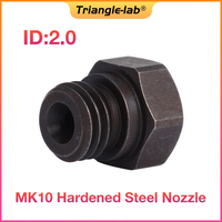 Trianglelab Nozzle baja keras MK10, ID:2.0 mikro Swiss Hotend M7 benang Wanhao FlashForge Qidi Tech Dremel pencetak 3D