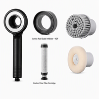 Pommeau de Douche Filtrant Portable avec Anneau Inhibiteur de Tartre KDF, Cartouche en Fibre de Carbone, Kit Filtre de Douche Économiseur d'Eau à Haut Débit