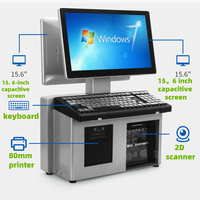 Terminal Punto de Venta Todo en Uno con Sistema Operativo Windows/Android para Supermercados/Centros Comerciales, con Cajón de Dinero, Escaneo de Códigos QR