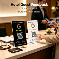 Carte NFC Google Review NTAG215 étanche 13,56 MHz avec code QR dynamique pour avis et évaluations sur les réseaux sociaux des restaurants