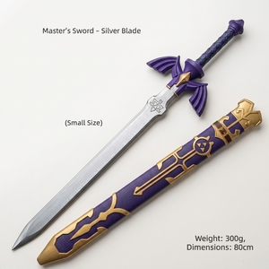 Espada de Juguete de Espuma de Poliuretano (31.5 pulgadas) con Hoja Plateada, Segura, Suave, Ligera, Duradera, Accesorio de Cosplay, Arma de Fantasía para Escenario, Personalizada - Product Image 3